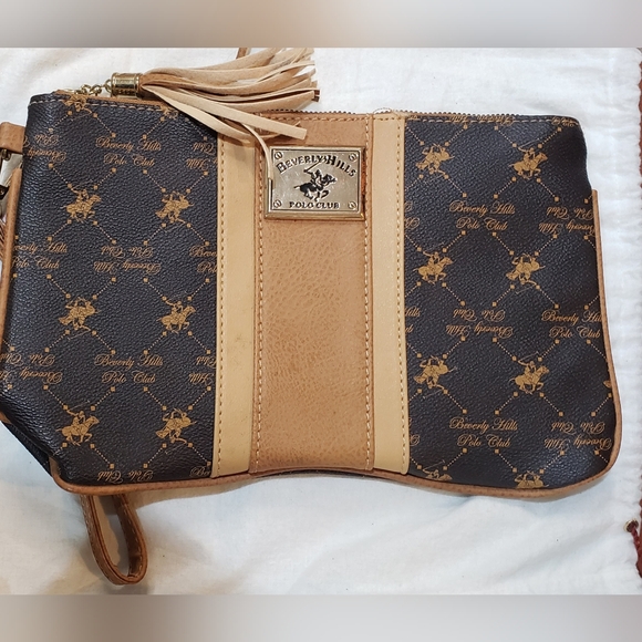 Beverly Hills Polo Club Black and Brown Wristlet - Picture 1 of 1